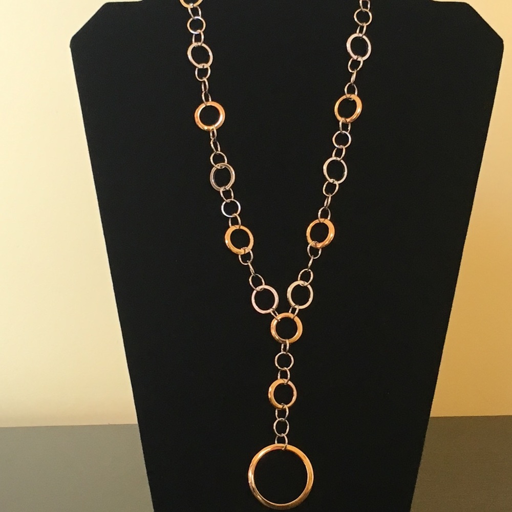 Lia Sophia two tone silver and gold tone necklace
